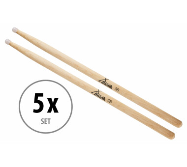 XDrum Schlagzeug Sticks 5B Nylon Tip 5 Paar 