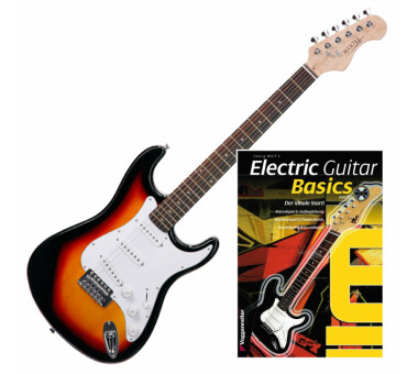 Rocktile Sphere Classic E-Gitarre Sunburst + Gitarren-Schule 