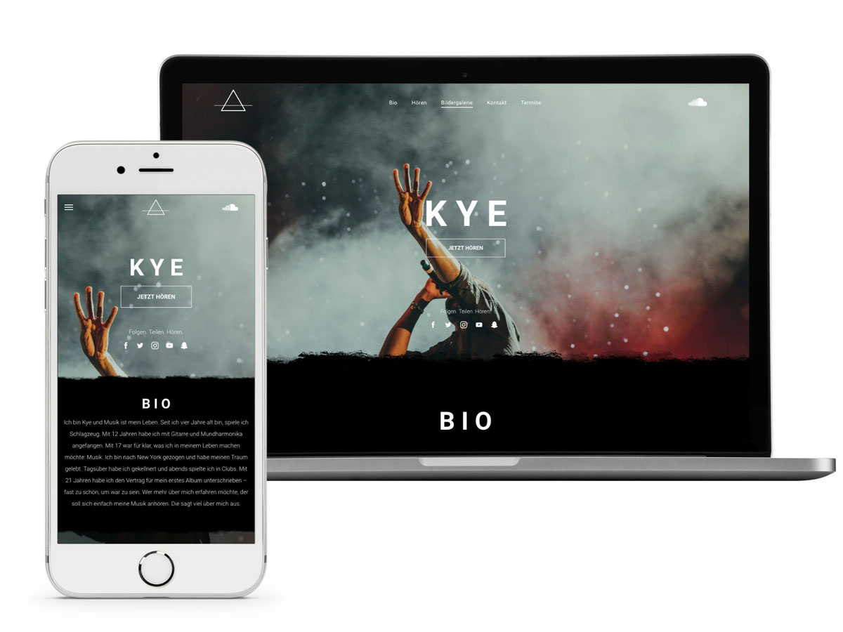 Design-Beispiel aus dem Homepage-Baukasten von checkdomain
