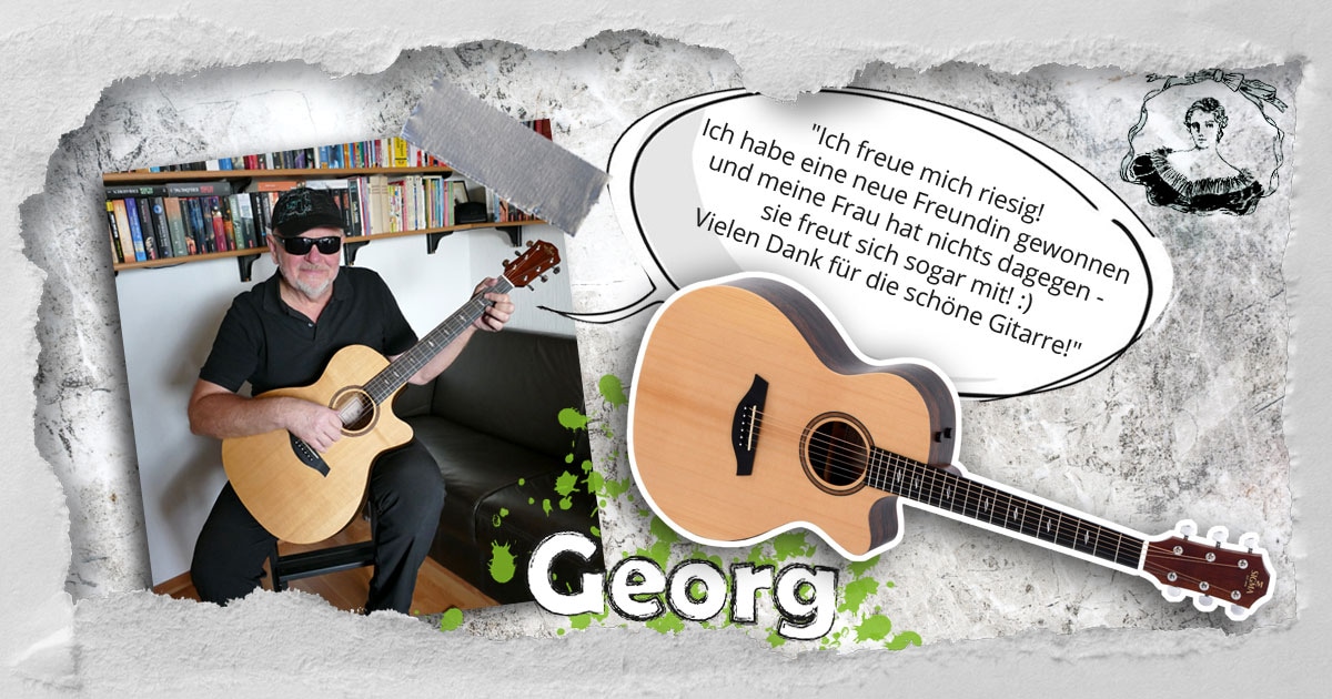 Georg aus Nordrhein-Westfalen hat eine Sigma Guitars GZCE-1+ Custom-Westerngitarre gewonnen.