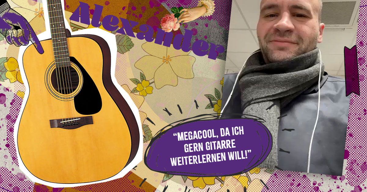 Alexander aus Nordrhein-Westfalen hat die Yamaha F310 NT Westerngitarre Natural gewonnen.