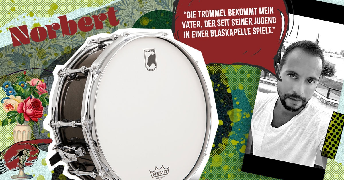 Norbert aus Bayern hat die Mapex Black Panther Snare Drum Transparent Black gewonnen.