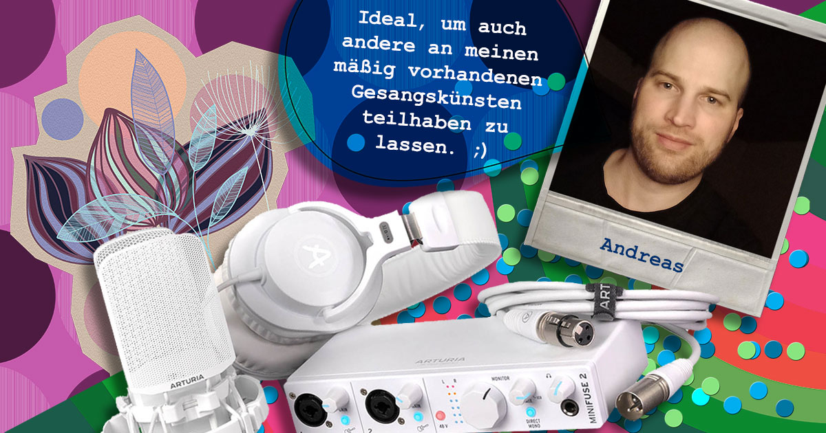 Andreas aus Rheinland-Pfalz hat ein Arturia MiniFuse Recording Pack gewonnen.