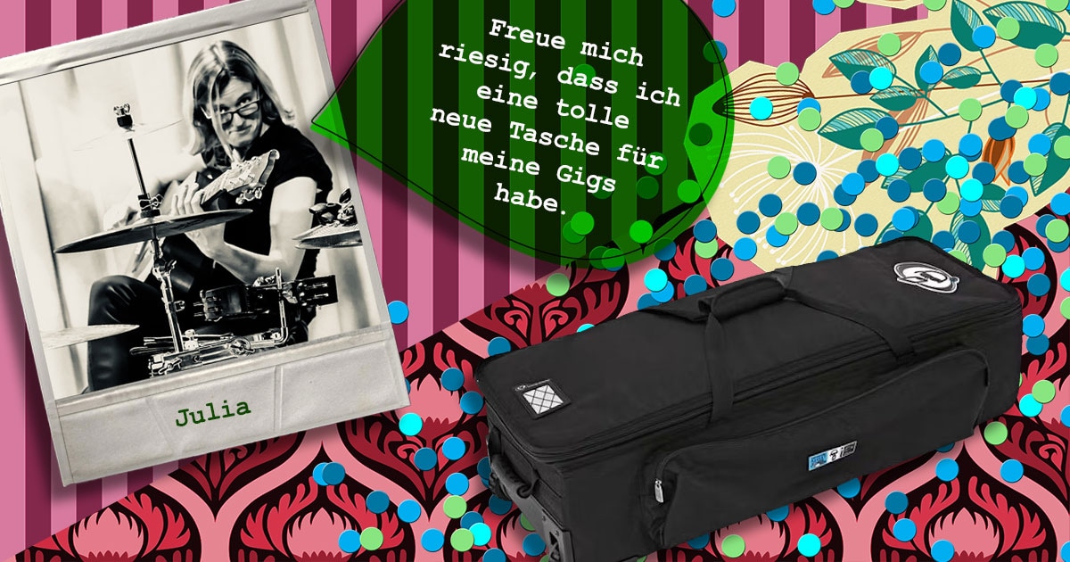Julie aus Hamburg hat eine Protection Racket Hardware Bag gewonnen.