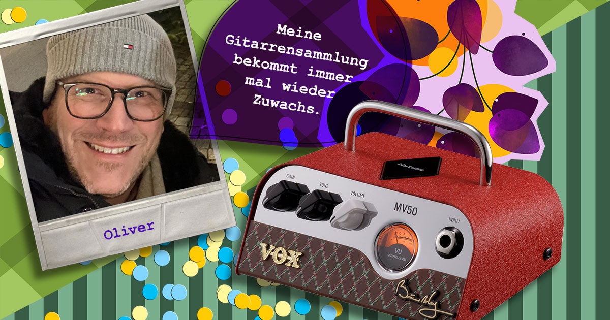 Oliver aus Hessen hat ein VOX MV50 Brian May gewonnen.