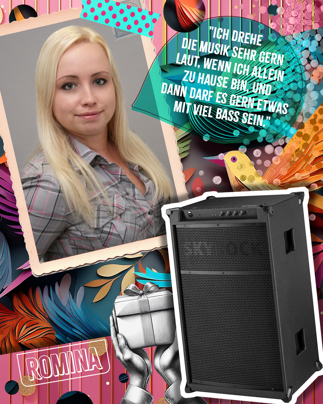Gewinnercollage: Gewinnerin Romina aus Oberbayern