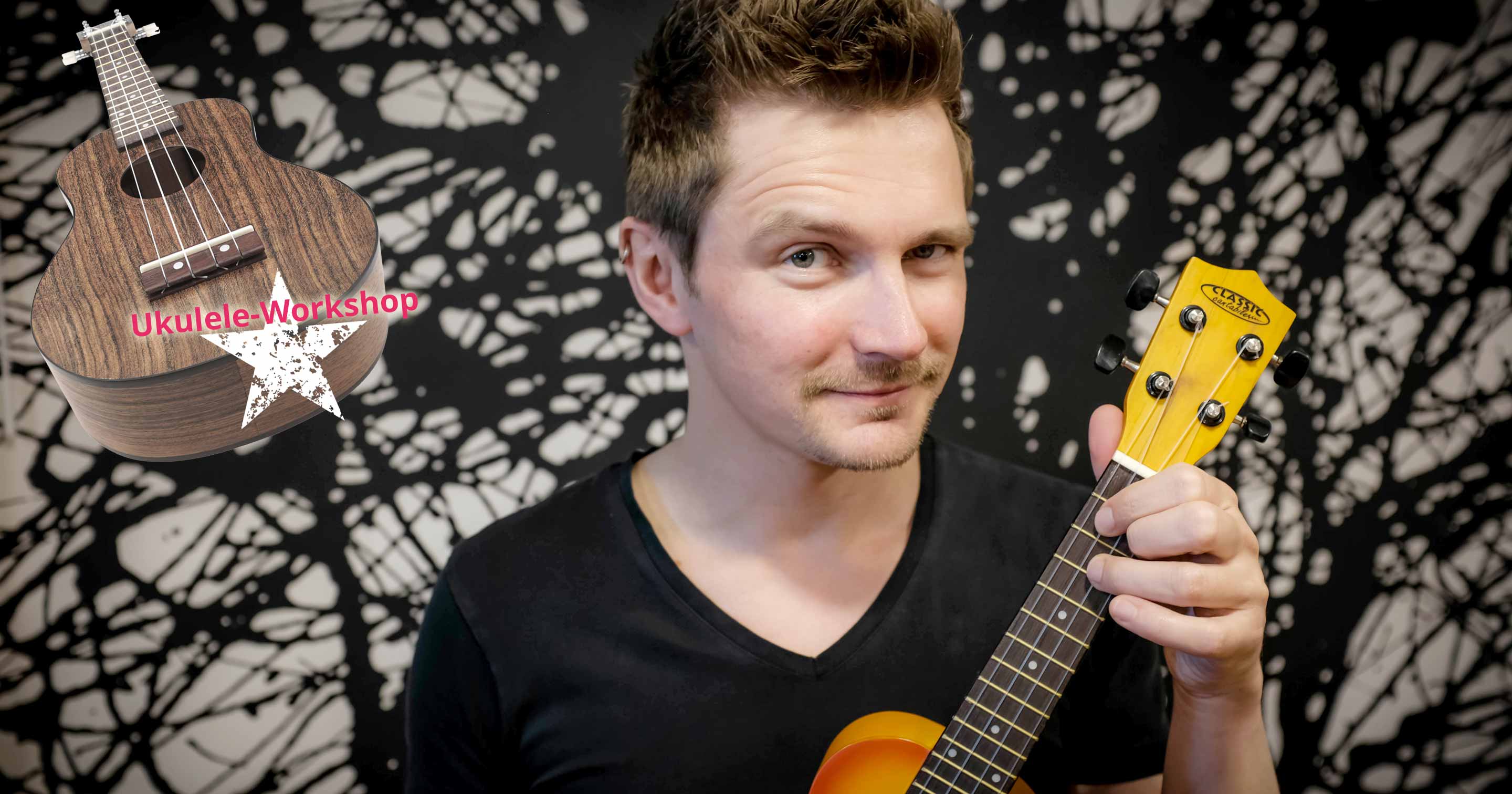 Manfred Guggemos bietet im Musikhaus Kirstein einen kostenlosen Ukulele-Workshop an.