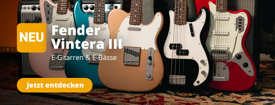 Jetzt E-Gitarre und E-Baesse aus der neuen Fender Vintera III Serie bei Musikhaus Kirstein entdecken
