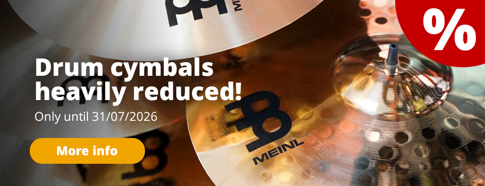 Drum cymbals heavily reduced at Musikhaus Kirstein