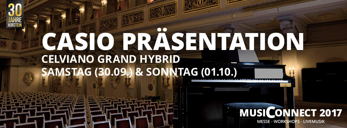 Casio Präsentation bei der MusiConnect 2017: Celviano Grand Hybrid.