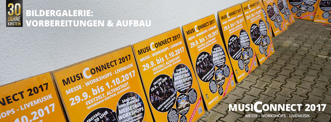 Bildergalerie Vorbereitungen und Aufbau MusiConnect 2017.