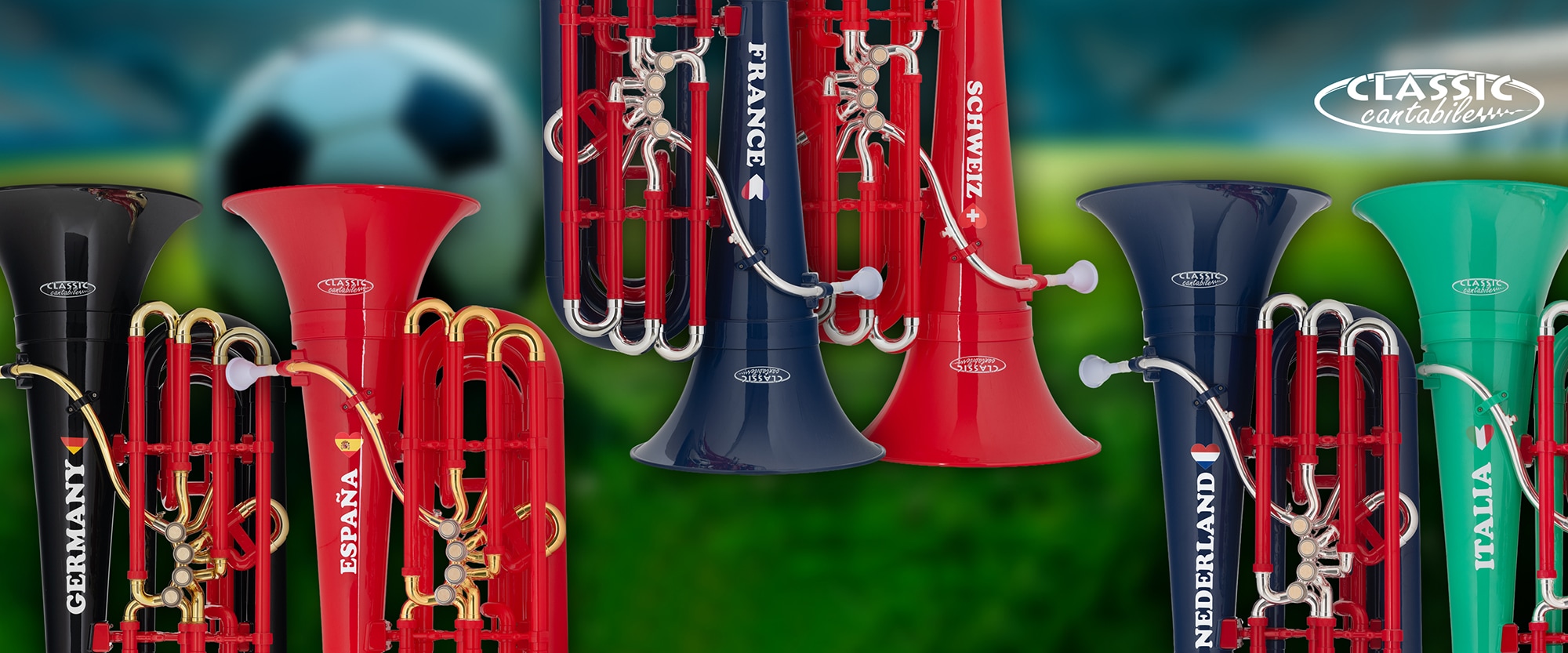 Auswahl einiger Classic Cantabile MardiBrass Kunststoff-Ländertuben