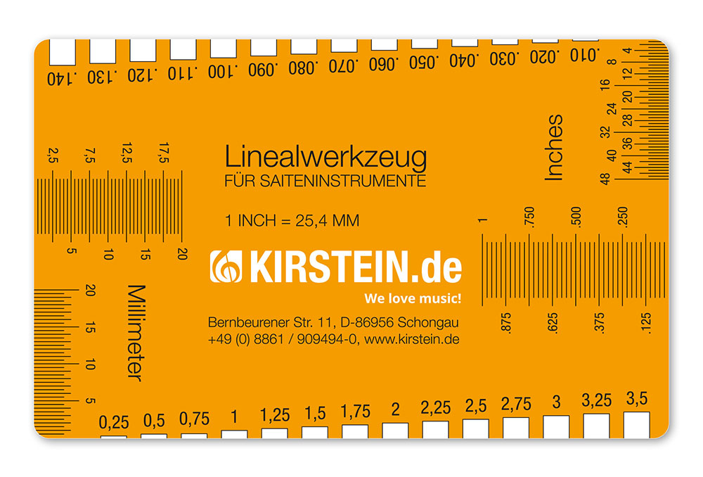 Linealwerkzeug für Gitarren und andere Saiteninstrumente