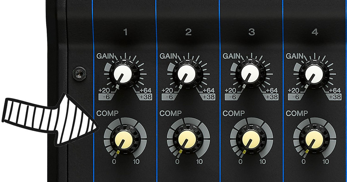 Kompressionsregelung beim Yamaha MG12XUK.