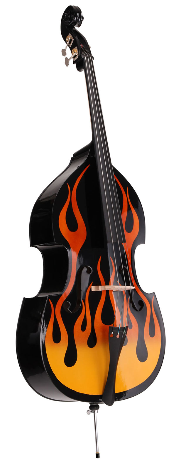 Kontrabass mit Flammendesign