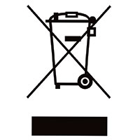 Symbol der durchgekreuzten Mülltonne