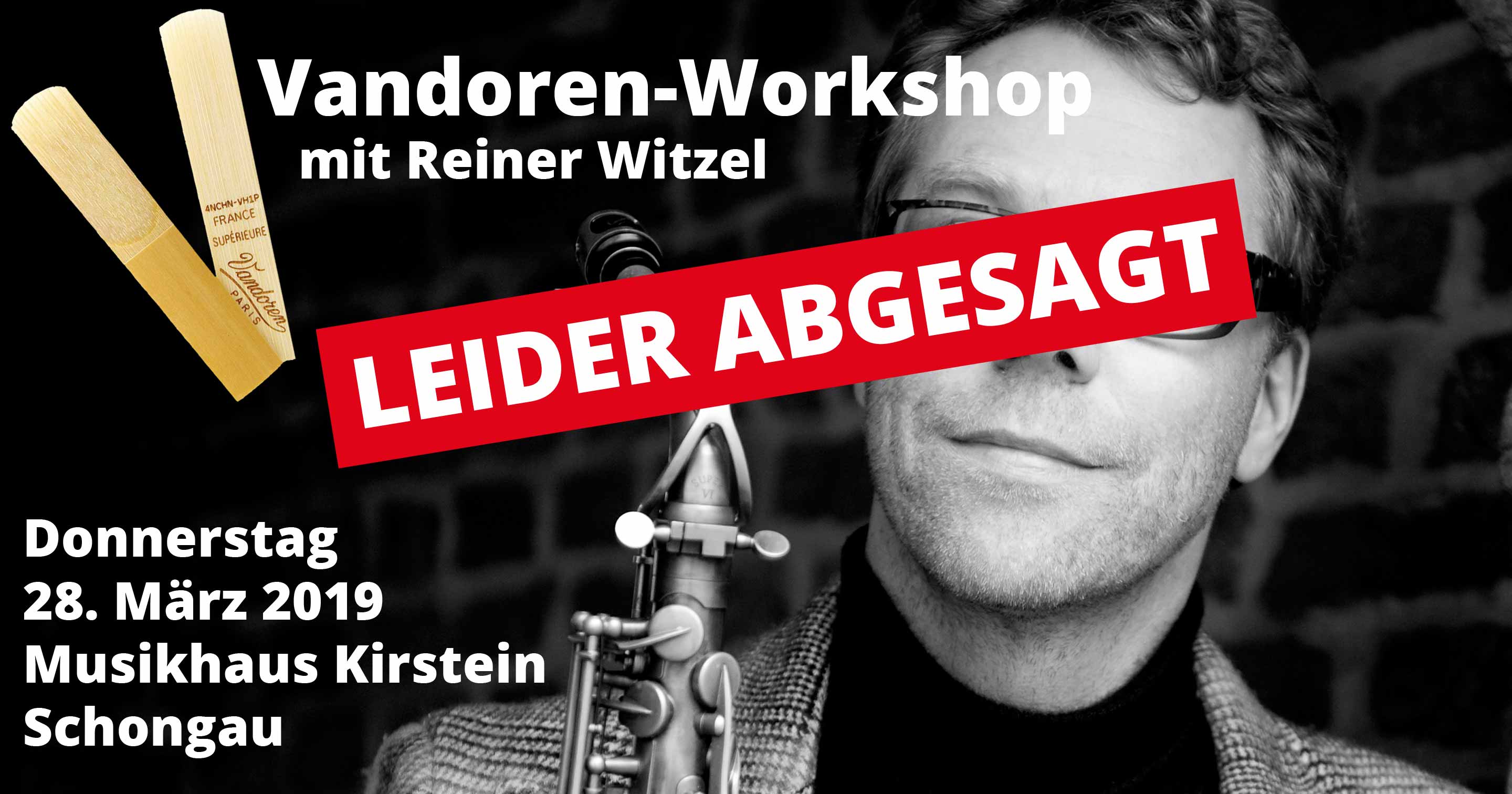 Der Workshop am 28. März 2019 im Musikhaus Kirstein fällt leider aus.