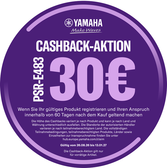 RTM069 Yamaha Play now E483 30 Euro Cashback