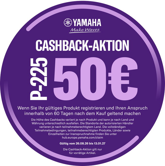 RTM069 Yamaha Play now P-225 50 Euro Cashback
