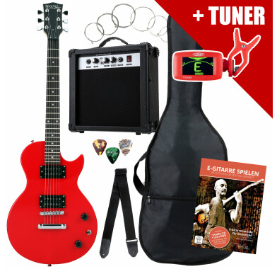 Rocktile L-Pack guitarra eléctr set rojo incl. Amp, bolsa, afinador, cable,  correa, cuerdas