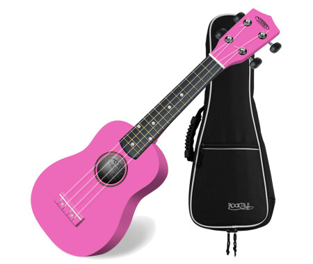 Classic Cantabile US-100 PK Sopran-Ukulele Pink Set inkl. Tasche