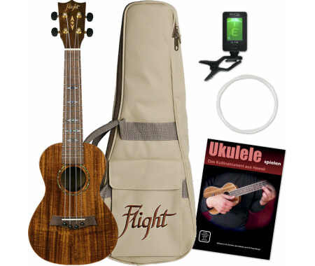 Ukulele Concerto NUC250 Flight Natural Series, Corpo In Acacia Laminato, Manico Meranti, Tastiera Nandu, Back Arcuato, Con Gigbag Imbottita