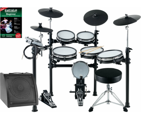 XDrum DD-530 Mesh Heads E-Drum Maxi Live Kit mit Drum-Monitor und Hocker