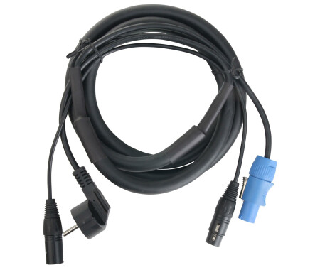 Pronomic Stage PPD-2.5 Câble Hybride Powerplug/DMX Lot de 5