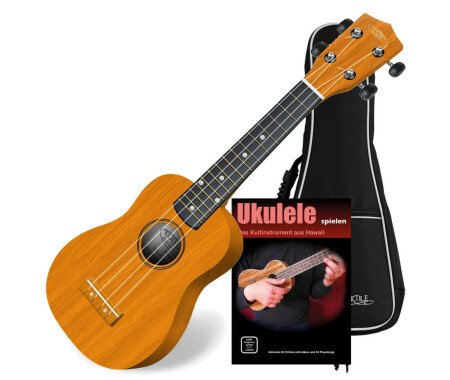 Classic Cantabile US-100 YE Sopran-Ukulele Gelb Inkl. Tasche – Perfekt Für Anfänger & Unterwegs