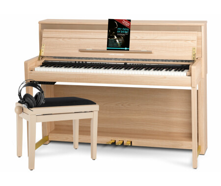 Classic Cantabile UP-1 LA Upright E-Piano Eiche hell Deluxe Set