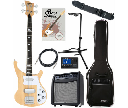 Rocktile Pro RB-400N Lumberjack E-Bass Natur Super Set