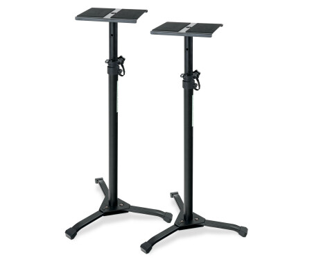 2 Pieds Monitoring Studio Pronomic SLS-20 - Réglables 75-130cm, Support 25kg, Noirs, Stables