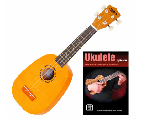 Classic Cantabile US-100P NAT Sopran-Ukulele Pineapple Set inkl. Ukulelenschule
