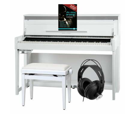 Classic Cantabile Classic Cantabile Pianobank, wit, hoogglans