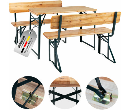 Stagecaptain Hirschgarten Bierzeltgarnitur für Balkon 117 cm Pink 2x Set