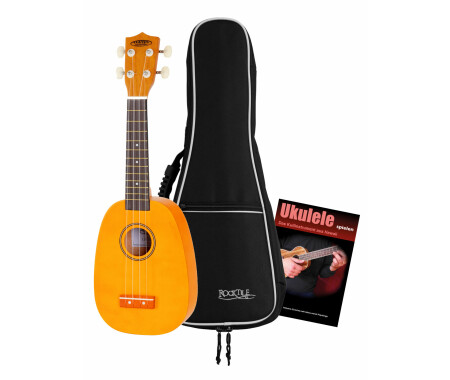 Classic Cantabile US-100P NAT Sopran-Ukulele Pineapple Set inkl. Ukulelenschule & Tasche