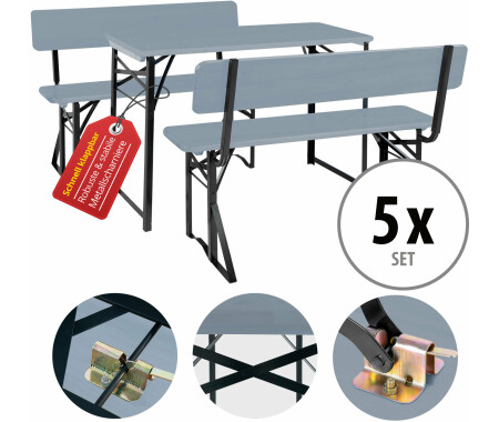 Table De Biergarten Stagecaptain Hirschgarten - 119 Cm, Bois Laqué, Pliable, Pour Terrasse/Intérieur - 9