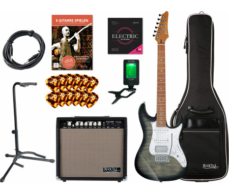 Ibanez AZ22S1F-TKS Standard E-Gitarre Transparent Black Sunburst Set