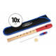 Classic Cantabile Pivella Blockflöte Rot, barocke Griffweise 10er Set