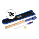 Classic Cantabile Pivella Blockflöte Blau, barocke Griffweise 10er Set
