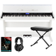 FunKey DP-88 II Digitalpiano weiß Set mit Keyboardbank, Kopfhörer und Klavierschule