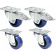 Adam Hall 372081 Bluewheel Roulettes Pivotantes Set de 4