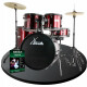 XDrum Rookie 22" Standard Schlagzeug Komplettset Ruby Red inkl. Schule  - Retoure (Zustand: gut)