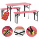 Stagecaptain Hirschgarten Bierzeltgarnitur für Balkon 117 cm Pink  - Retoure (Zustand: gut)