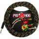 Pig Hog "Rasta Stripes" Câble Instrument 6m Coudé