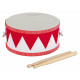 Classic Cantabile Tamburo per bambini 8" bianco-rosso