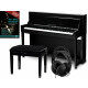 Classic Cantabile UP-1Plus SH Upright E-Piano Zwart Hoogglans Set