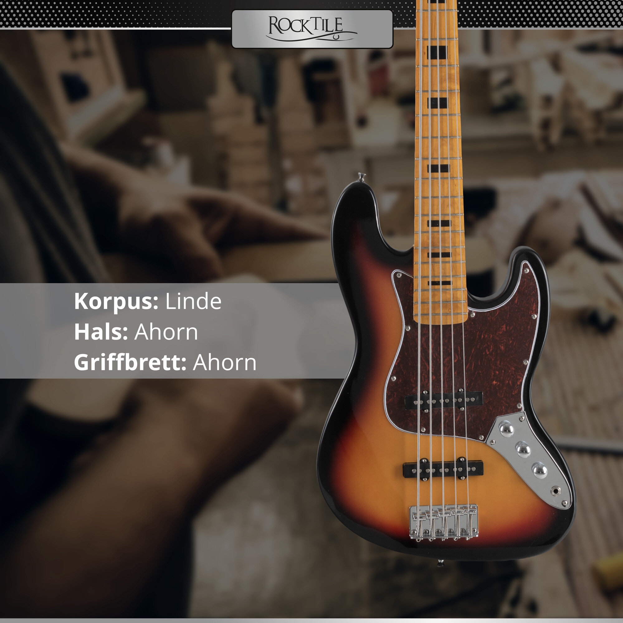 Rocktile Pro JBS50-SB E-Bass Sunburst Abbildung 2