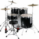 XDrum Semi 20" Studio Drumstel Midnight Black Set incl. Galgstandaard + Crashbekken