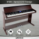 FunKey DP-88 II Digitalpiano bruin set met keyboardbank, koptelefoon en pianoles